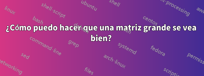 ¿Cómo puedo hacer que una matriz grande se vea bien?