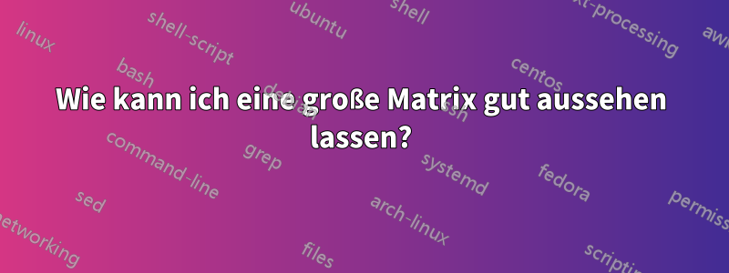 Wie kann ich eine große Matrix gut aussehen lassen?