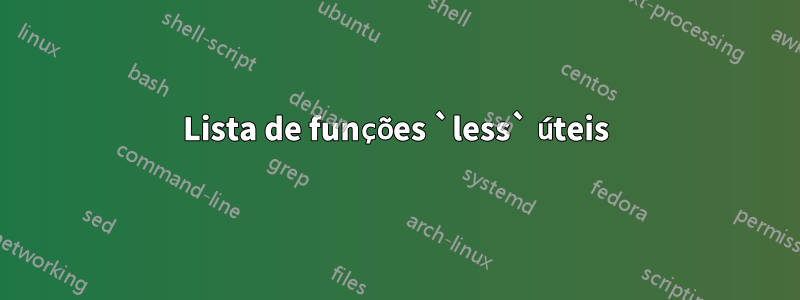 Lista de funções `less` úteis