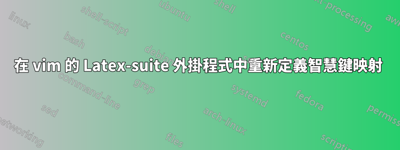 在 vim 的 Latex-suite 外掛程式中重新定義智慧鍵映射