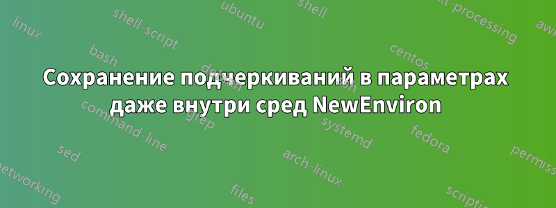 Сохранение подчеркиваний в параметрах даже внутри сред NewEnviron