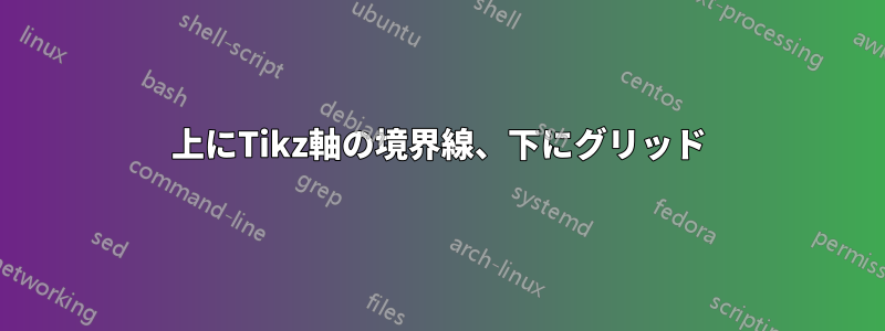 上にTikz軸の境界線、下にグリッド