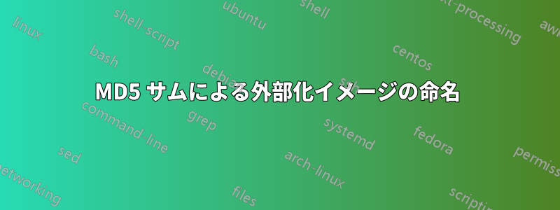 MD5 サムによる外部化イメージの命名