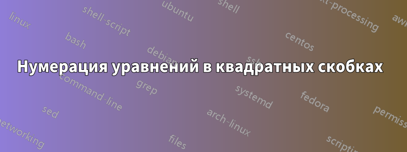 Нумерация уравнений в квадратных скобках 