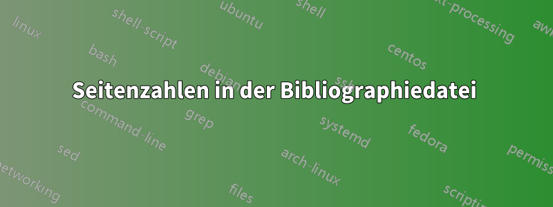 Seitenzahlen in der Bibliographiedatei