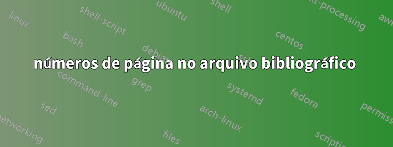 números de página no arquivo bibliográfico