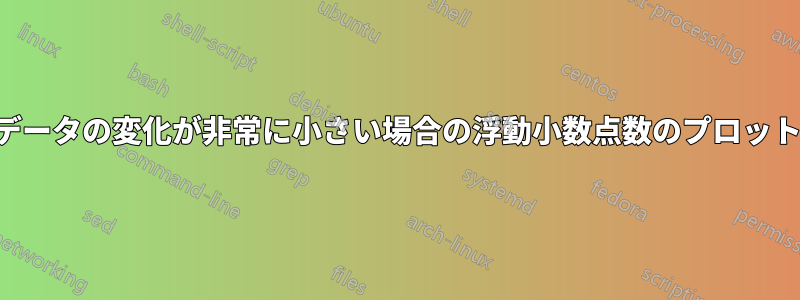 データの変化が非常に小さい場合の浮動小数点数のプロット