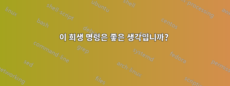 이 희생 명령은 좋은 생각입니까?