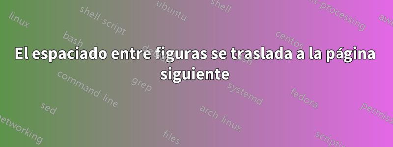 El espaciado entre figuras se traslada a la página siguiente