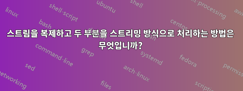 스트림을 복제하고 두 부분을 스트리밍 방식으로 처리하는 방법은 무엇입니까?