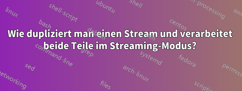 Wie dupliziert man einen Stream und verarbeitet beide Teile im Streaming-Modus?