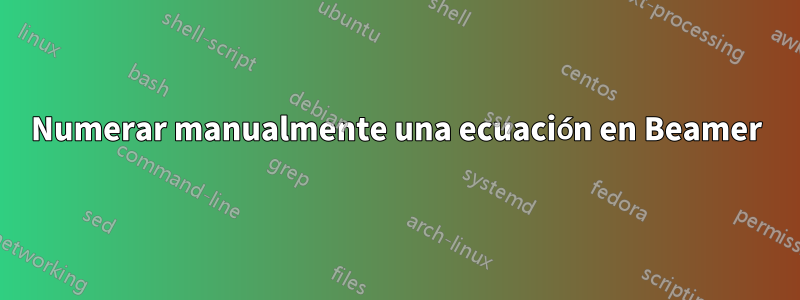 Numerar manualmente una ecuación en Beamer