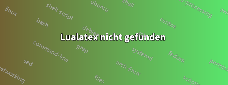 Lualatex nicht gefunden