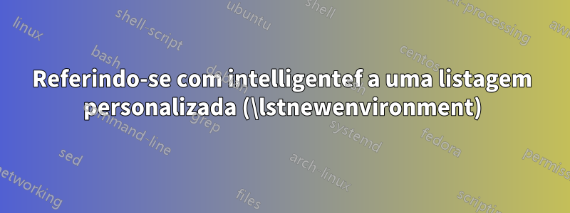 Referindo-se com intelligentef a uma listagem personalizada (\lstnewenvironment)