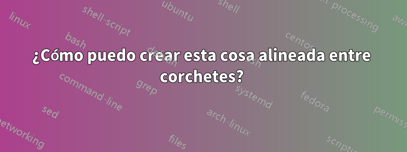 ¿Cómo puedo crear esta cosa alineada entre corchetes?