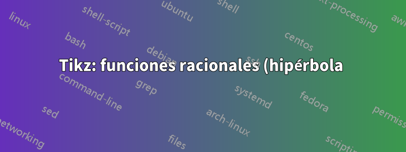 Tikz: funciones racionales (hipérbola)
