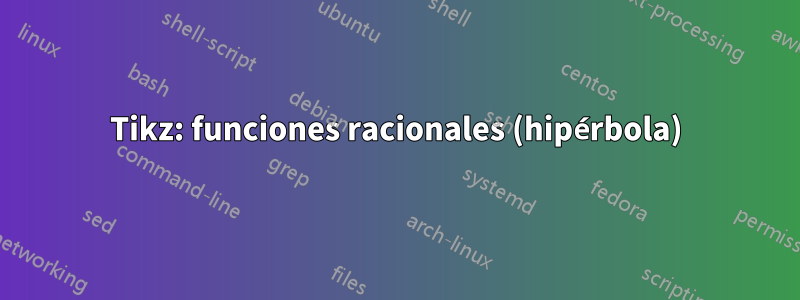 Tikz: funciones racionales (hipérbola)