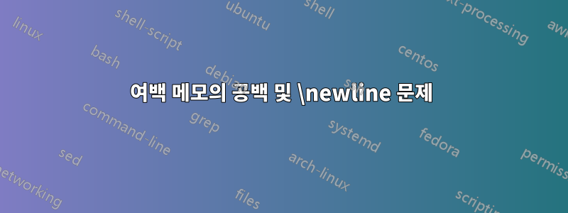 여백 메모의 공백 및 \newline 문제