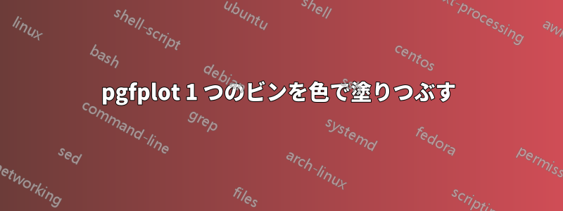 pgfplot 1 つのビンを色で塗りつぶす