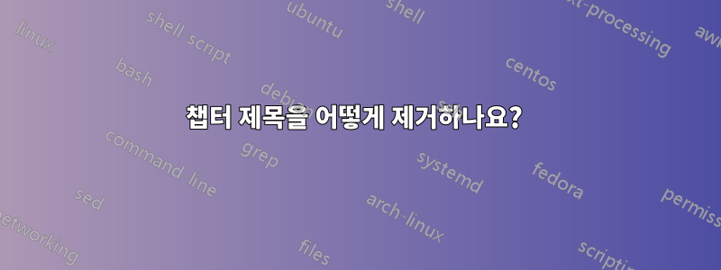 챕터 제목을 어떻게 제거하나요? 