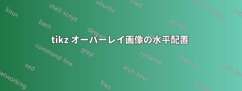 tikz オーバーレイ画像の水平配置