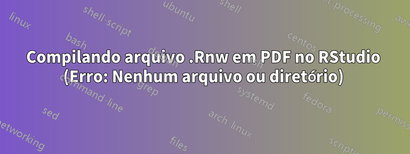 Compilando arquivo .Rnw em PDF no RStudio (Erro: Nenhum arquivo ou diretório)