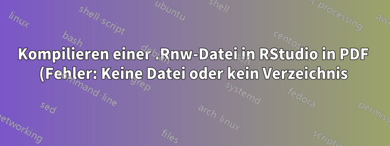 Kompilieren einer .Rnw-Datei in RStudio in PDF (Fehler: Keine Datei oder kein Verzeichnis)