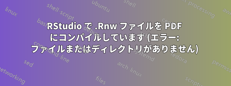 RStudio で .Rnw ファイルを PDF にコンパイルしています (エラー: ファイルまたはディレクトリがありません)