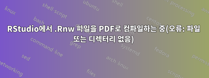 RStudio에서 .Rnw 파일을 PDF로 컴파일하는 중(오류: 파일 또는 디렉터리 없음)