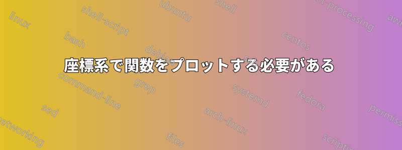 座標系で関数をプロットする必要がある