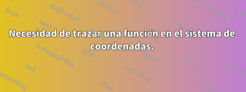 Necesidad de trazar una función en el sistema de coordenadas.