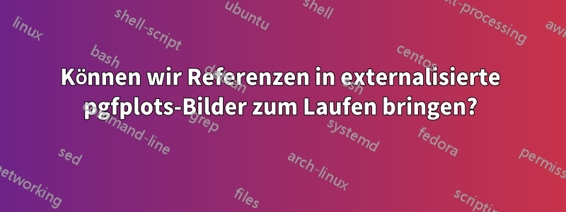 Können wir Referenzen in externalisierte pgfplots-Bilder zum Laufen bringen?