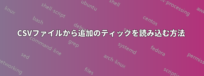 CSVファイルから追加のティックを読み込む方法