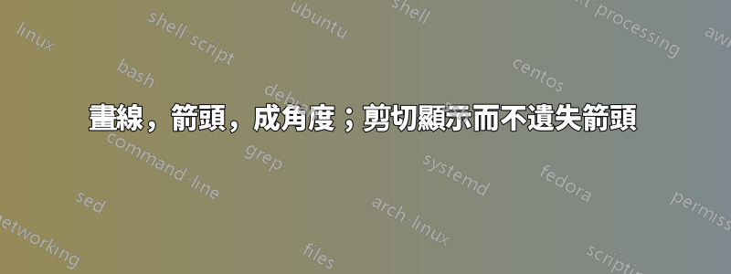 畫線，箭頭，成角度；剪切顯示而不遺失箭頭