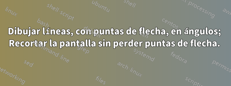 Dibujar líneas, con puntas de flecha, en ángulos; Recortar la pantalla sin perder puntas de flecha.