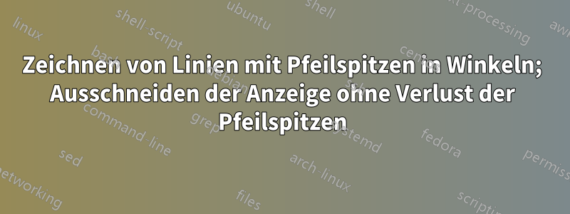 Zeichnen von Linien mit Pfeilspitzen in Winkeln; Ausschneiden der Anzeige ohne Verlust der Pfeilspitzen