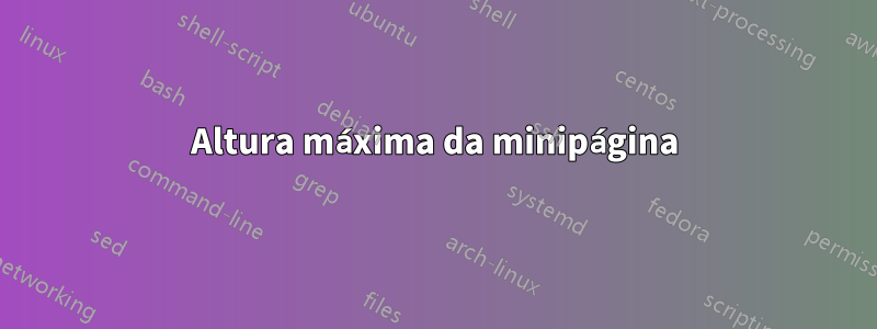 Altura máxima da minipágina