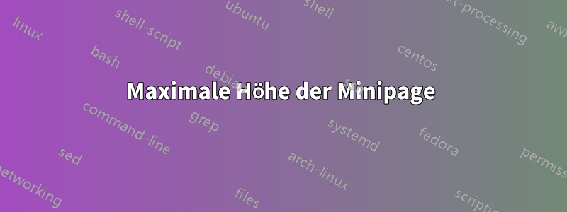 Maximale Höhe der Minipage