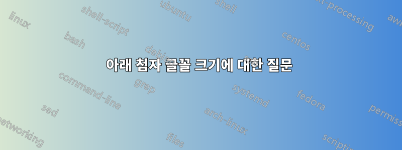 아래 첨자 글꼴 크기에 대한 질문