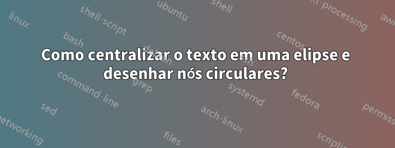 Como centralizar o texto em uma elipse e desenhar nós circulares?