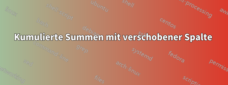 Kumulierte Summen mit verschobener Spalte