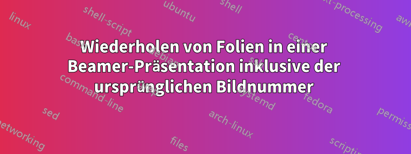 Wiederholen von Folien in einer Beamer-Präsentation inklusive der ursprünglichen Bildnummer