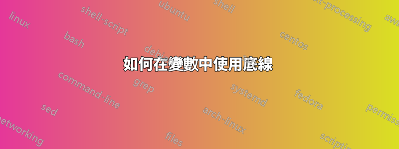 如何在變數中使用底線