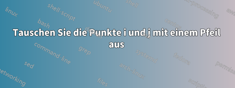 Tauschen Sie die Punkte i und j mit einem Pfeil aus