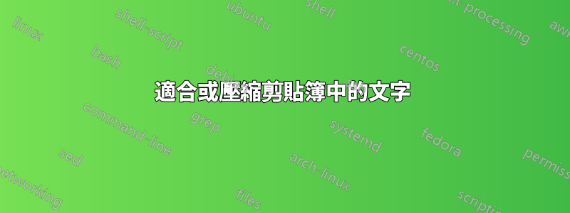 適合或壓縮剪貼簿中的文字