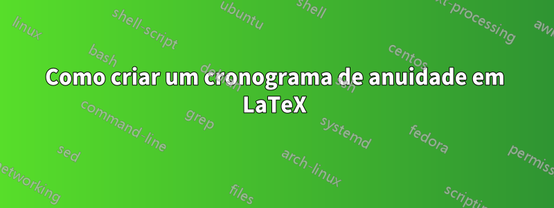 Como criar um cronograma de anuidade em LaTeX