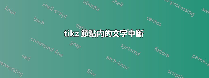 tikz 節點內的文字中斷