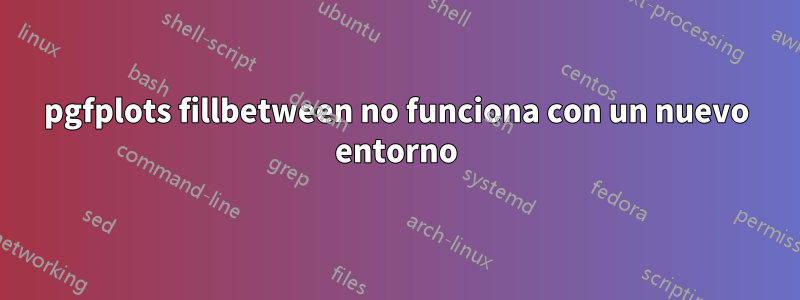 pgfplots fillbetween no funciona con un nuevo entorno