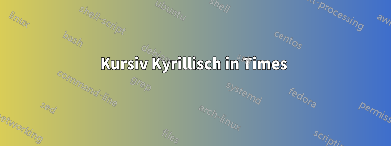 Kursiv Kyrillisch in Times