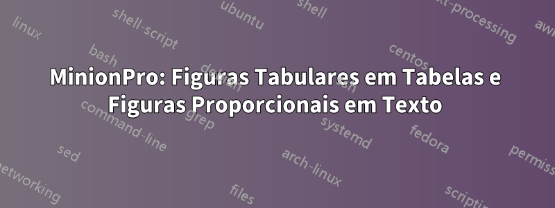 MinionPro: Figuras Tabulares em Tabelas e Figuras Proporcionais em Texto